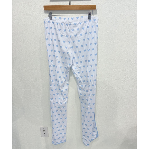 Lake Pajamas Cotton Short-Long Set in Blue Heart XST ST MT NWOT Loungewear - Picture 5 of 10